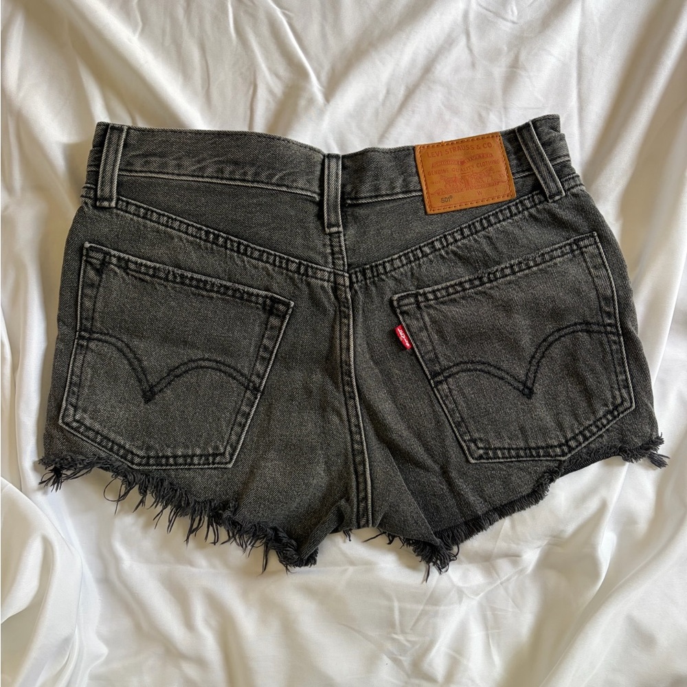 Levi's 501 Women's Washed Black Cutoff Denim Shorts